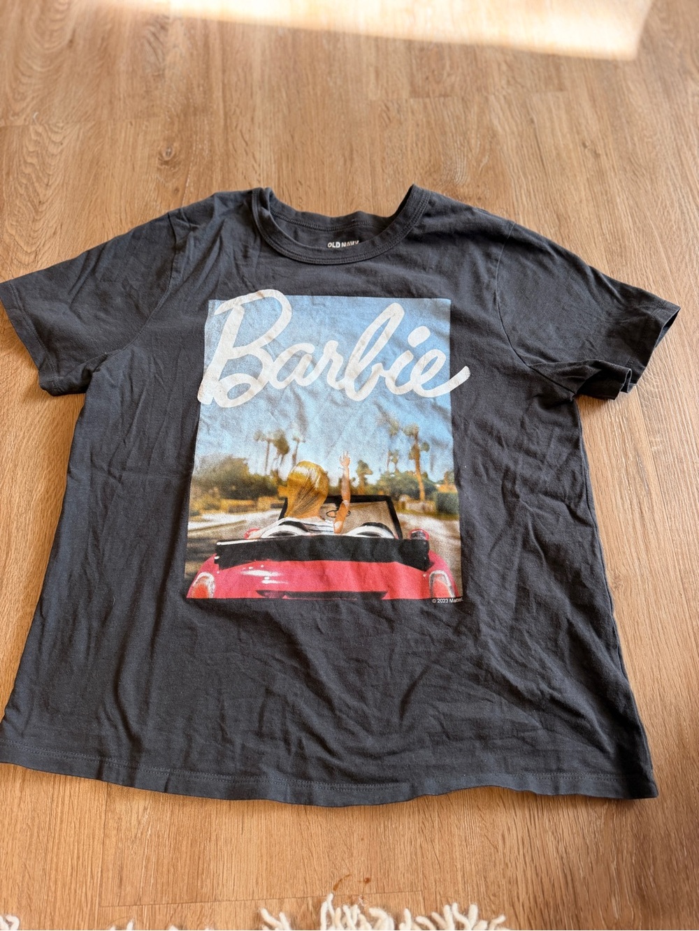 Barbie Graphic Tee with Convertible Car Print Y2K